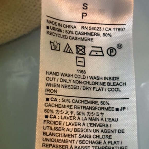 Banana Republic Cashmere Cream Mock neck Pullover Sweater Sz S NWT - Picture 9 of 11